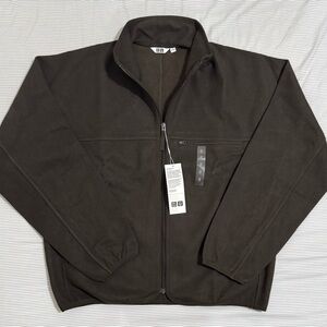Uniqlo Brushed Jersey Zip Up Blouson Men's Small (23 inch PtP) Dark Brown NWT